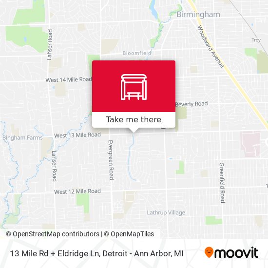 13 Mile Rd + Eldridge Ln map