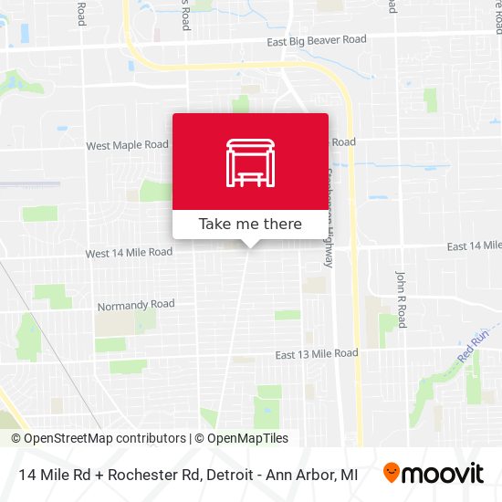 14 Mile Rd + Rochester Rd map