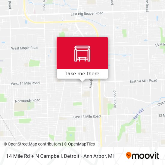 14 Mile Rd + N Campbell map