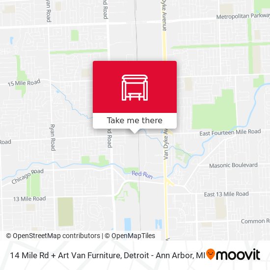 14 Mile Rd + Art Van Furniture map