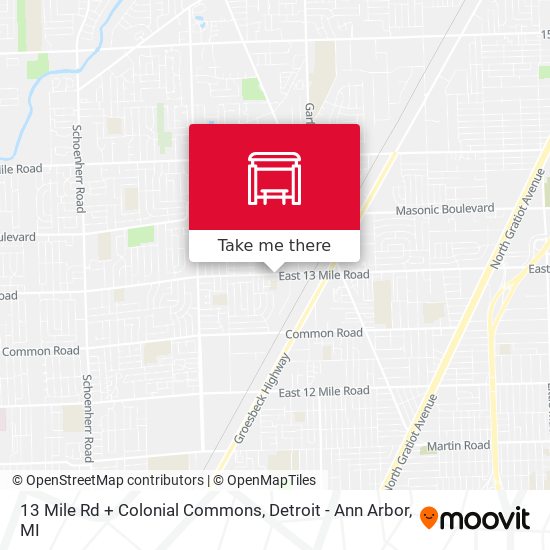 Mapa de 13 Mile Rd + Colonial Commons