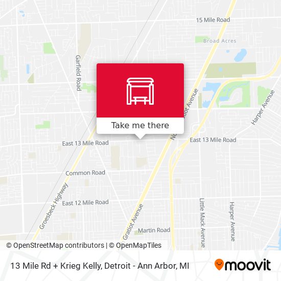 13 Mile Rd + Krieg Kelly map