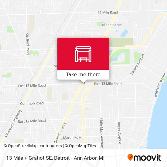 13 Mile + Gratiot SE map