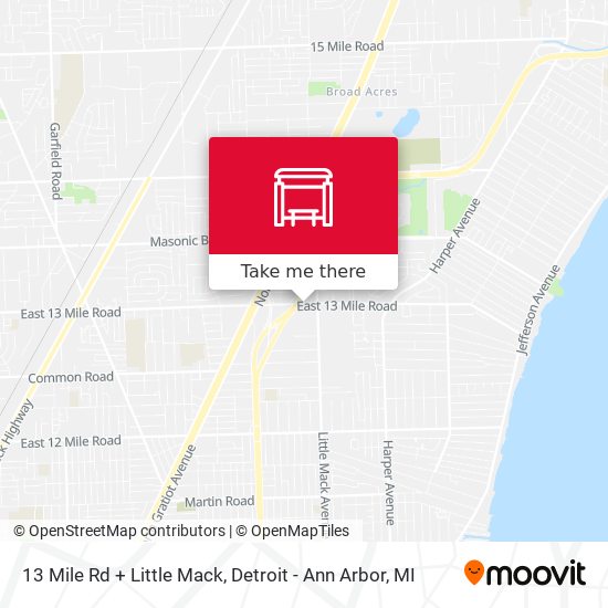 13 Mile Rd + Little Mack map