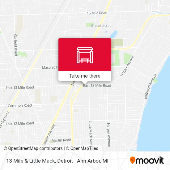 13 Mile & Little Mack map