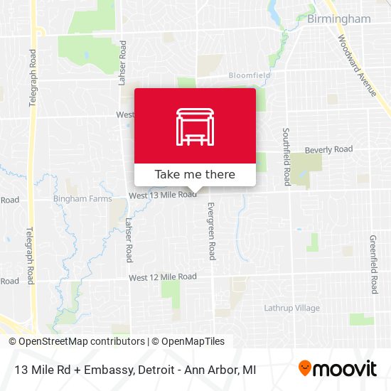 13 Mile Rd + Embassy map