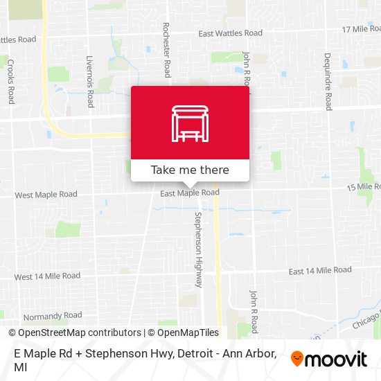 E Maple Rd + Stephenson Hwy map