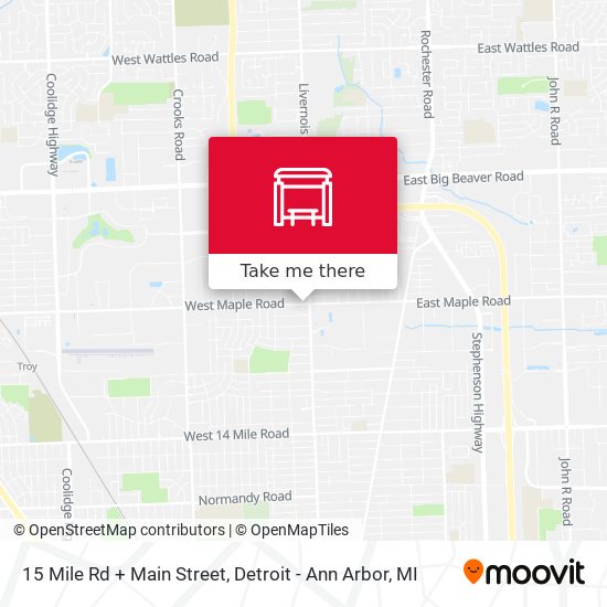 15 Mile Rd + Main Street map