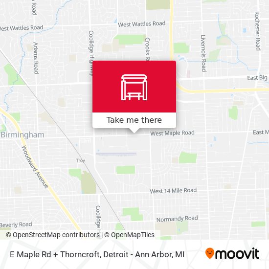E Maple Rd + Thorncroft map