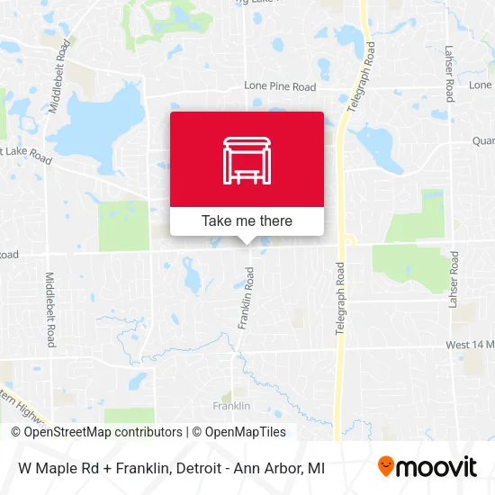 W Maple Rd + Franklin map