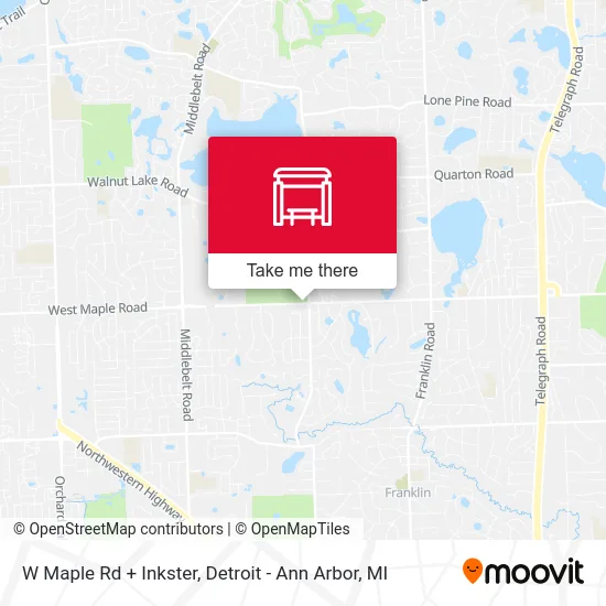 W Maple Rd + Inkster map