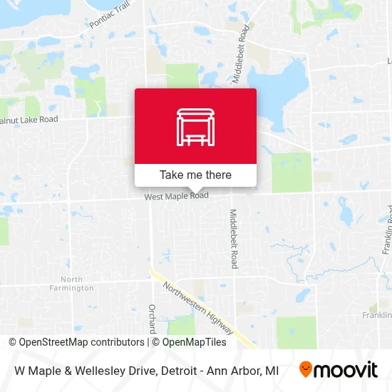 W Maple & Wellesley Drive map