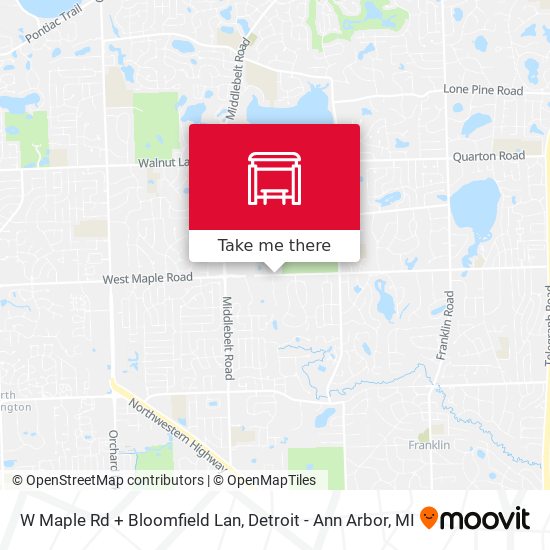 W Maple Rd + Bloomfield Lan map