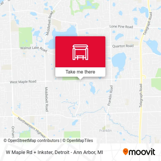 W Maple Rd + Inkster map