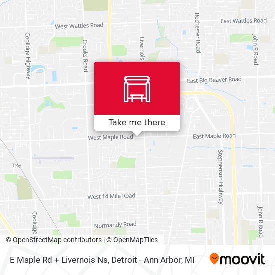 Mapa de E Maple Rd + Livernois Ns
