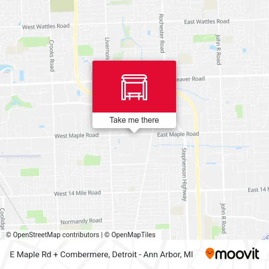 E Maple Rd + Combermere map