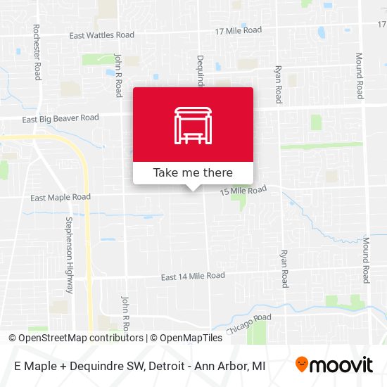 Mapa de E Maple + Dequindre SW