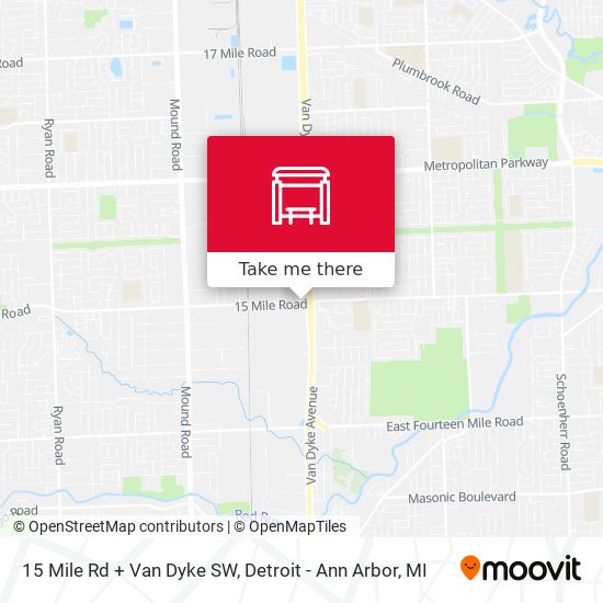 15 Mile Rd + Van Dyke SW map