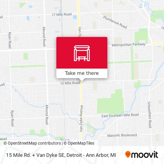 15 Mile Rd. + Van Dyke SE map