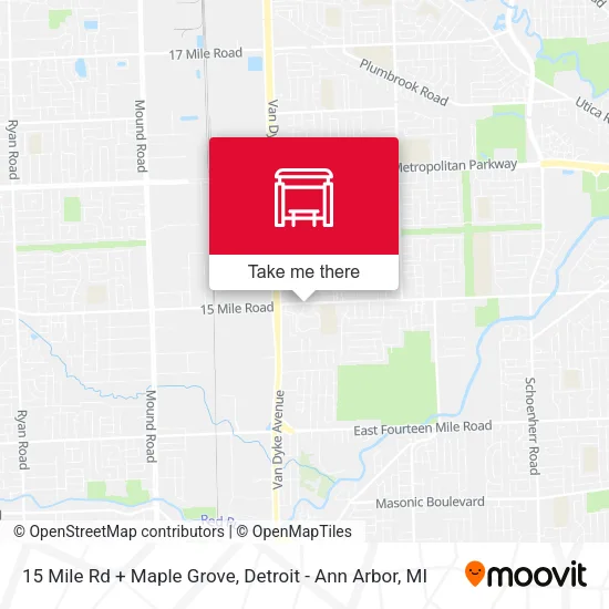 15 Mile Rd + Maple Grove map