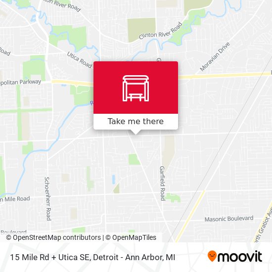 15 Mile Rd + Utica SE map