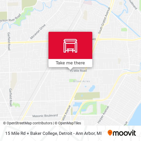 Mapa de 15 Mile Rd + Baker College