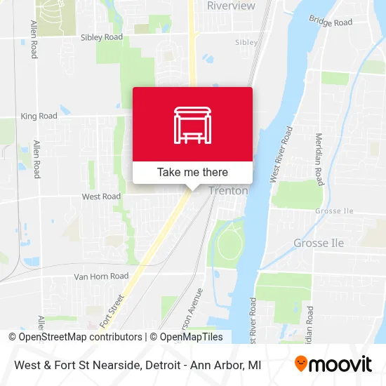 West & Fort St Nearside map