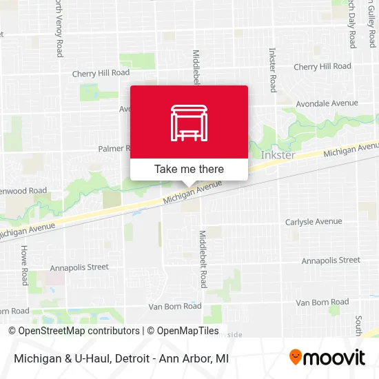 Michigan & U-Haul map