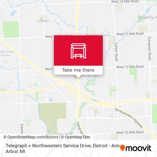 Telegraph + Northwestern Service Drive map