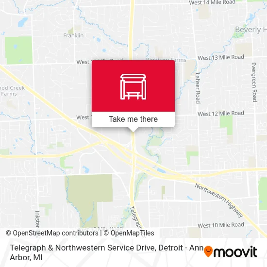 Telegraph & Northwestern Service Drive map