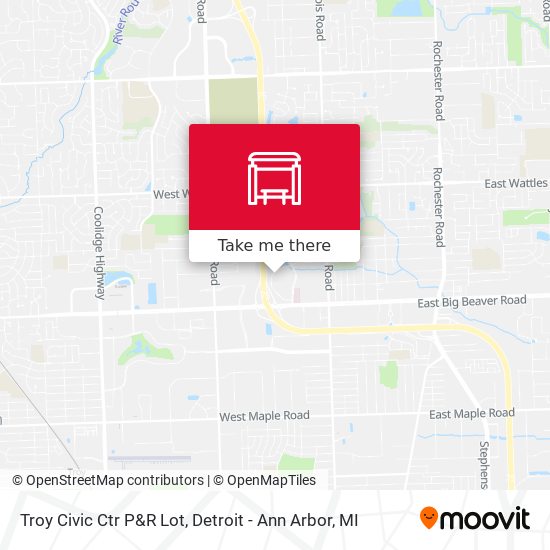 Troy Civic Ctr P&R Lot map