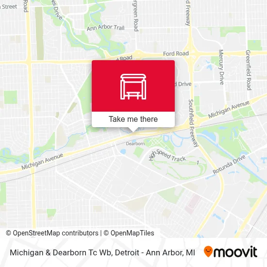 Michigan + Dearborn Transit Center Wb map