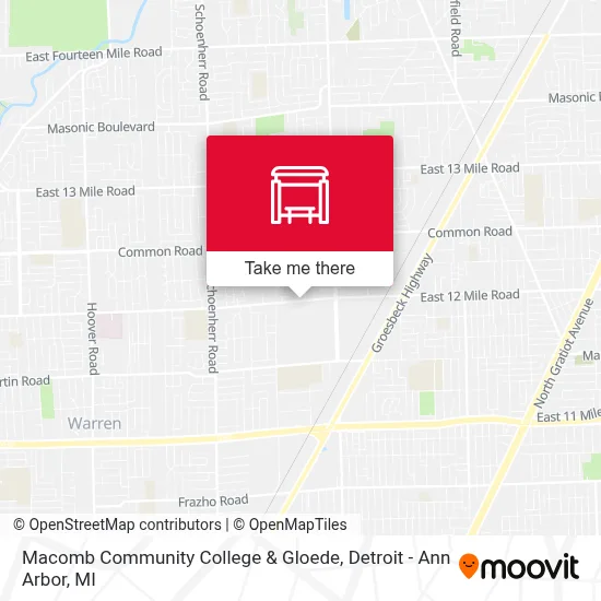 Macomb Community College & Gloede map