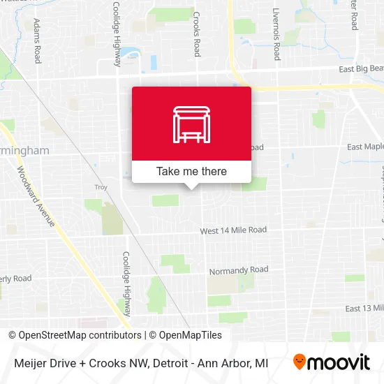 Meijer Drive + Crooks NW map