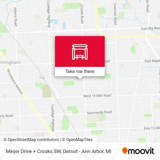 Meijer Drive + Crooks SW map