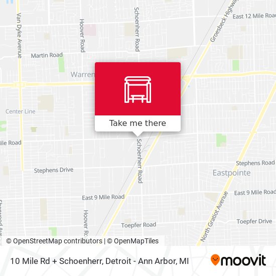 Mapa de 10 Mile Rd + Schoenherr