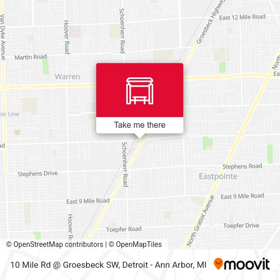10 Mile Rd @ Groesbeck SW map