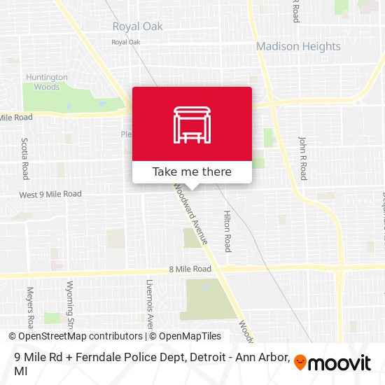 9 Mile Rd + Ferndale Police Dept map