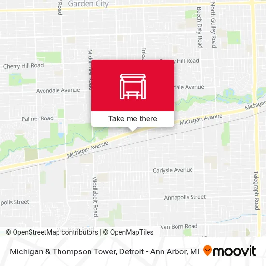 Michigan & Thompson Tower map