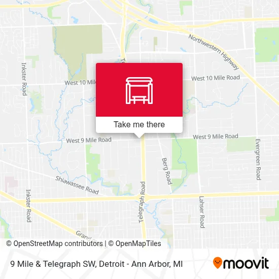 9 Mile Rd + Telegraph SW map