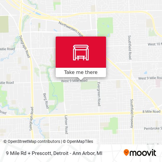 Mapa de 9 Mile Rd + Prescott