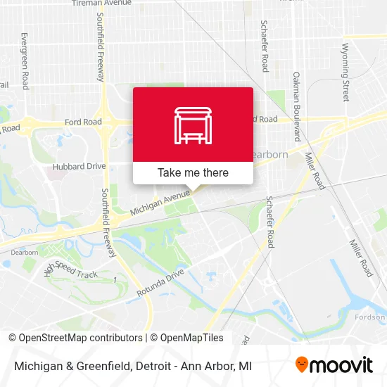 Michigan & Greenfield map