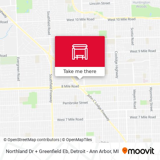 Mapa de Northland Dr + Greenfield Eb