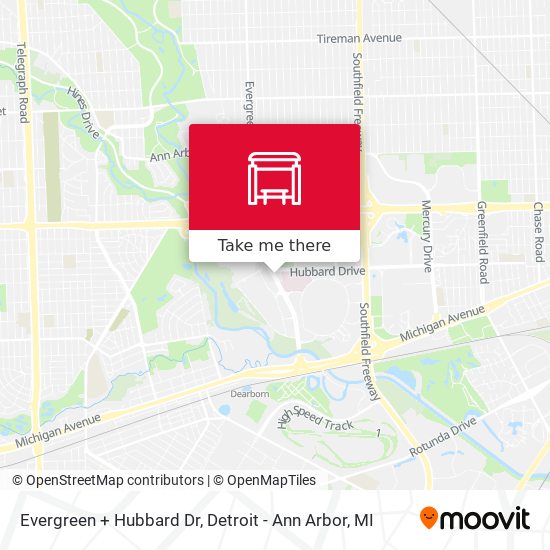 Evergreen + Hubbard Dr map