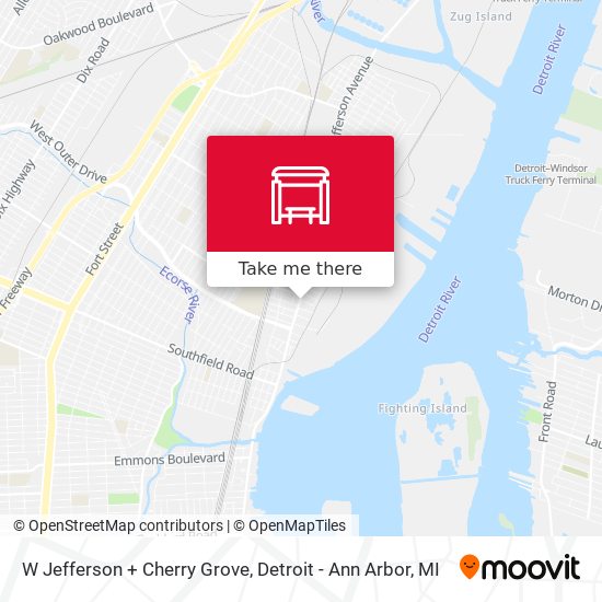 W Jefferson + Cherry Grove map
