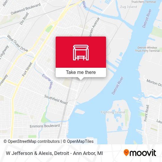 W Jefferson & Alexis map
