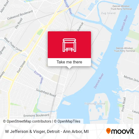 W Jefferson & Visger map