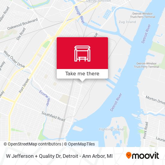 W Jefferson + Quality Dr map