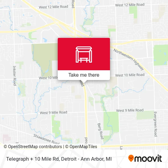 Telegraph + 10 Mile Rd map