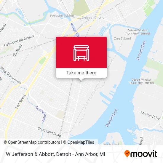W Jefferson & Abbott map